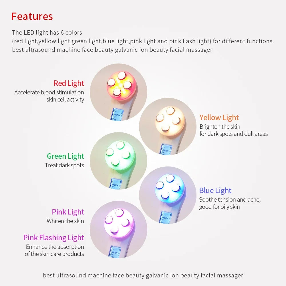 Face Lifting Machine EMS Micro-current Facial Skin Firm Massager LED Photon Rejuvenation Beauty Device